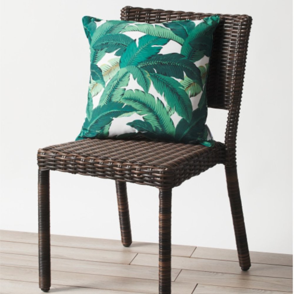 x2 TOMMY BAHAMA Swaying Palms Leaf Throw Pillow Set Indoor Outdoor Tropical 20"